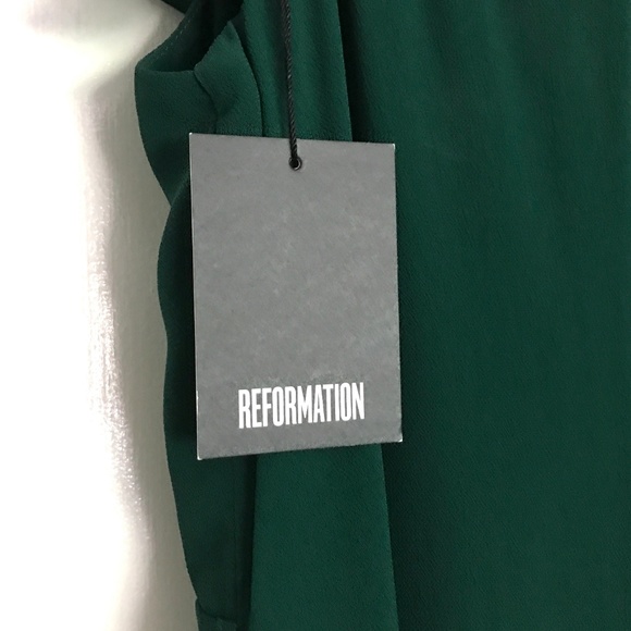 Reformation Adora Dress Dark Green NWT Size 12 - Picture 8 of 8